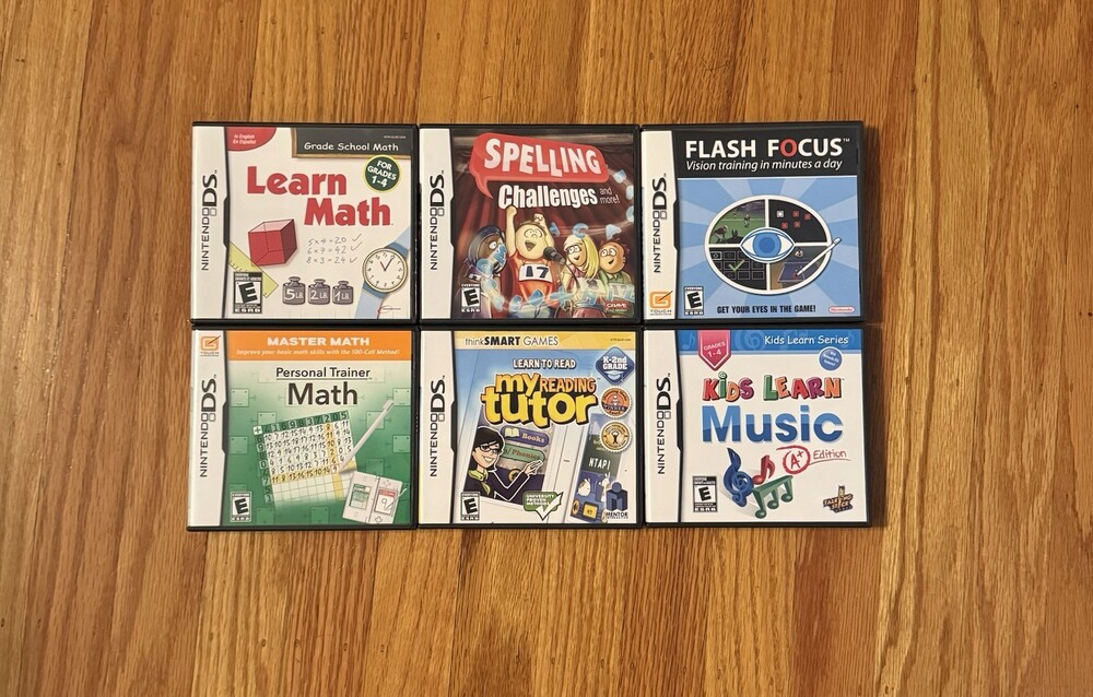 Nintendo DS Educational Game Bundle: Math, Reading, Spelling, Music, Flash Focus